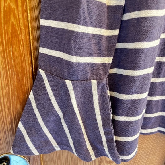 Banana Republic Malibu Tee purple/white stripes flare cuff size S - Picture 7 of 10